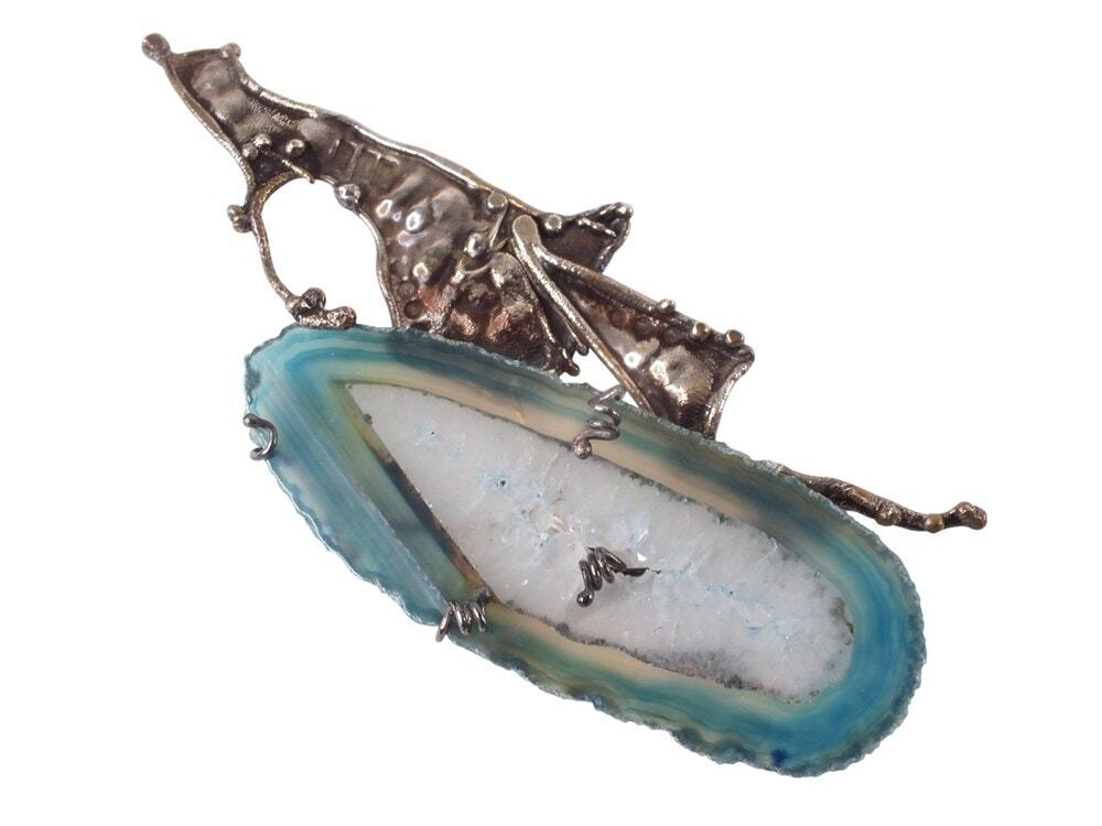 Cathleen McLain One-of-a-Kind Sterling Silver Modernist Brooch – 5"